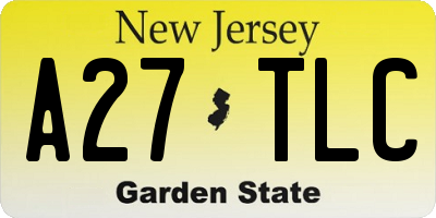NJ license plate A27TLC