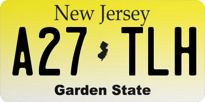 NJ license plate A27TLH
