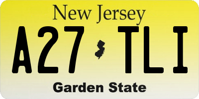 NJ license plate A27TLI