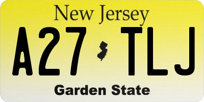 NJ license plate A27TLJ