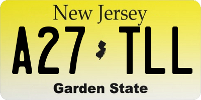 NJ license plate A27TLL