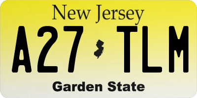 NJ license plate A27TLM