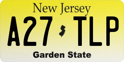 NJ license plate A27TLP