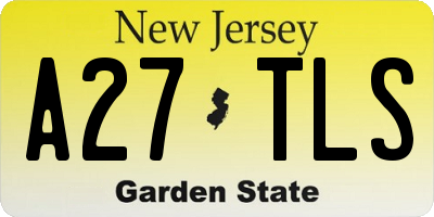 NJ license plate A27TLS