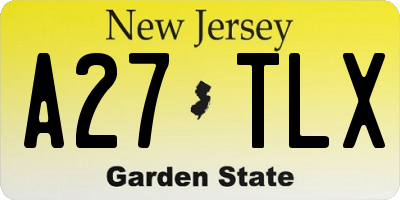 NJ license plate A27TLX