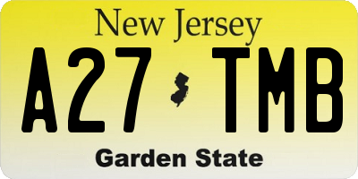 NJ license plate A27TMB