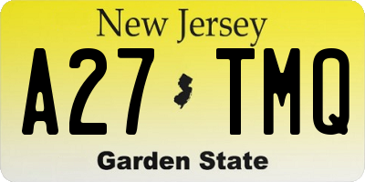 NJ license plate A27TMQ