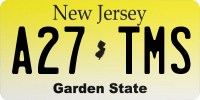 NJ license plate A27TMS