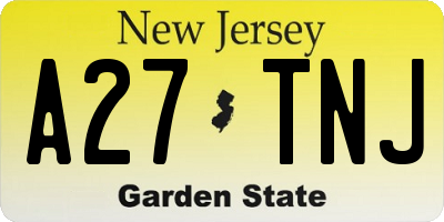 NJ license plate A27TNJ
