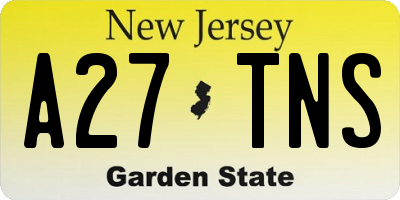 NJ license plate A27TNS