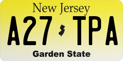 NJ license plate A27TPA