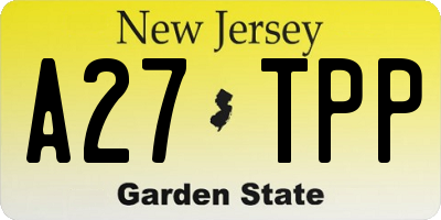 NJ license plate A27TPP