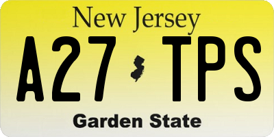 NJ license plate A27TPS