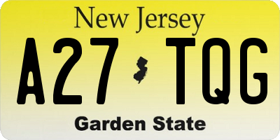 NJ license plate A27TQG