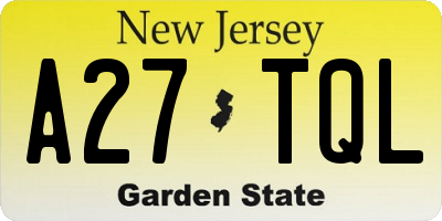 NJ license plate A27TQL