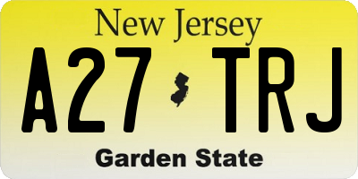 NJ license plate A27TRJ