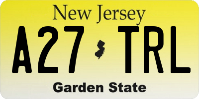 NJ license plate A27TRL