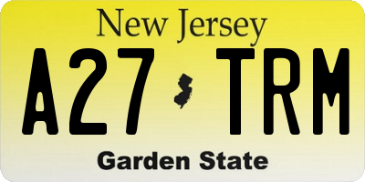 NJ license plate A27TRM