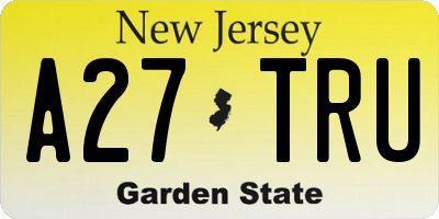 NJ license plate A27TRU