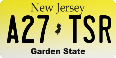 NJ license plate A27TSR