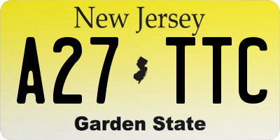 NJ license plate A27TTC