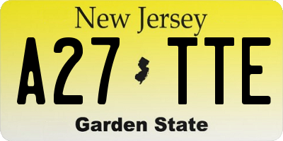 NJ license plate A27TTE