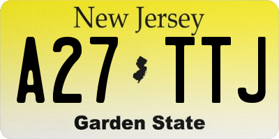 NJ license plate A27TTJ
