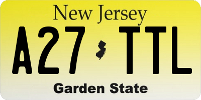 NJ license plate A27TTL