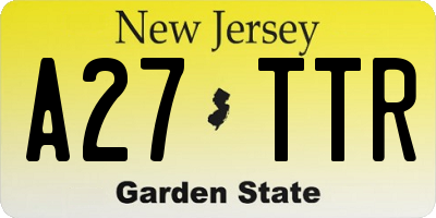 NJ license plate A27TTR