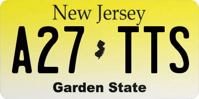 NJ license plate A27TTS