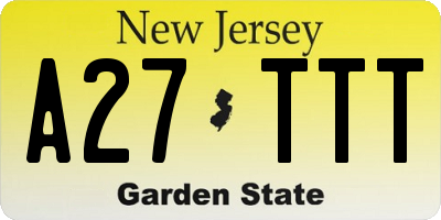NJ license plate A27TTT