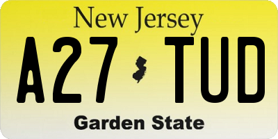 NJ license plate A27TUD