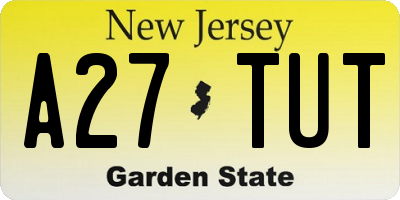 NJ license plate A27TUT