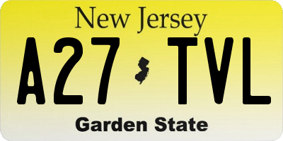 NJ license plate A27TVL