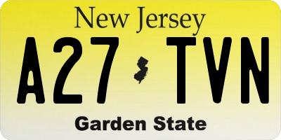 NJ license plate A27TVN