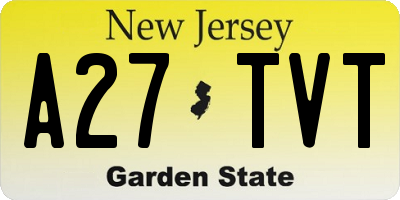 NJ license plate A27TVT