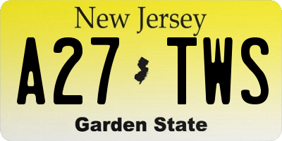 NJ license plate A27TWS