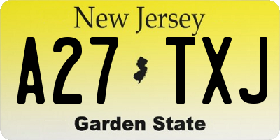 NJ license plate A27TXJ