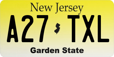 NJ license plate A27TXL