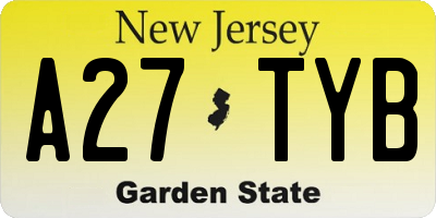 NJ license plate A27TYB