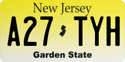NJ license plate A27TYH