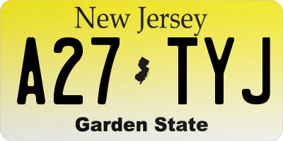NJ license plate A27TYJ