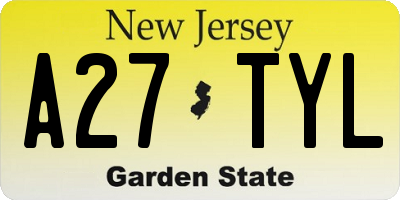 NJ license plate A27TYL