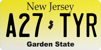 NJ license plate A27TYR