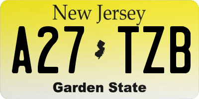 NJ license plate A27TZB