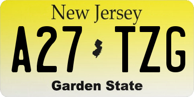 NJ license plate A27TZG