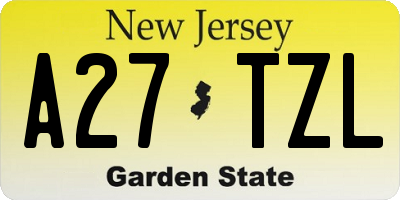 NJ license plate A27TZL