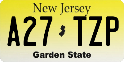NJ license plate A27TZP