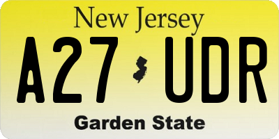 NJ license plate A27UDR