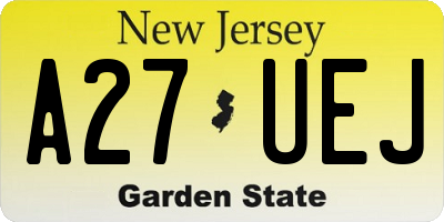 NJ license plate A27UEJ